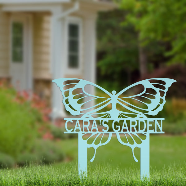 Custom-Personalized  Butterfly Welcome Metal Yard Stake Sign-Butterfly Lover-Butterfly Design-Butterfly Lawn-Yard Art-Yard Decorations-Lawn Ornaments-Garden Stakes Art-Mother's Day Gift