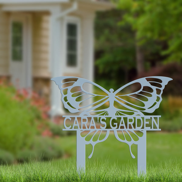 Custom-Personalized  Butterfly Welcome Metal Yard Stake Sign-Butterfly Lover-Butterfly Design-Butterfly Lawn-Yard Art-Yard Decorations-Lawn Ornaments-Garden Stakes Art-Mother's Day Gift