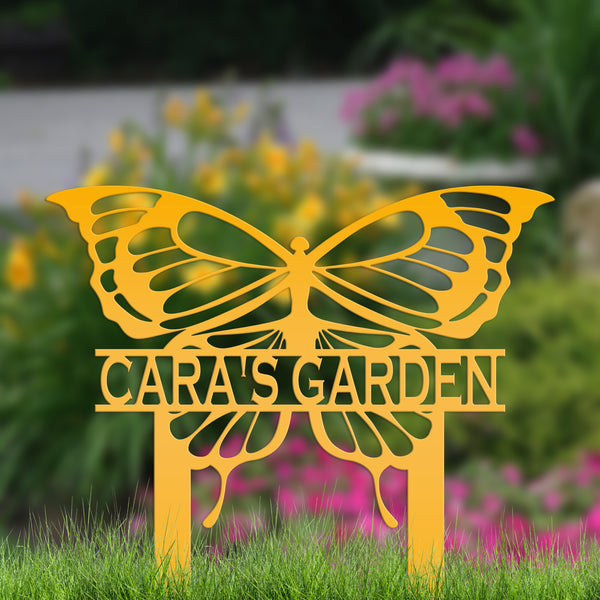 Custom-Personalized  Butterfly Welcome Metal Yard Stake Sign-Butterfly Lover-Butterfly Design-Butterfly Lawn-Yard Art-Yard Decorations-Lawn Ornaments-Garden Stakes Art-Mother's Day Gift