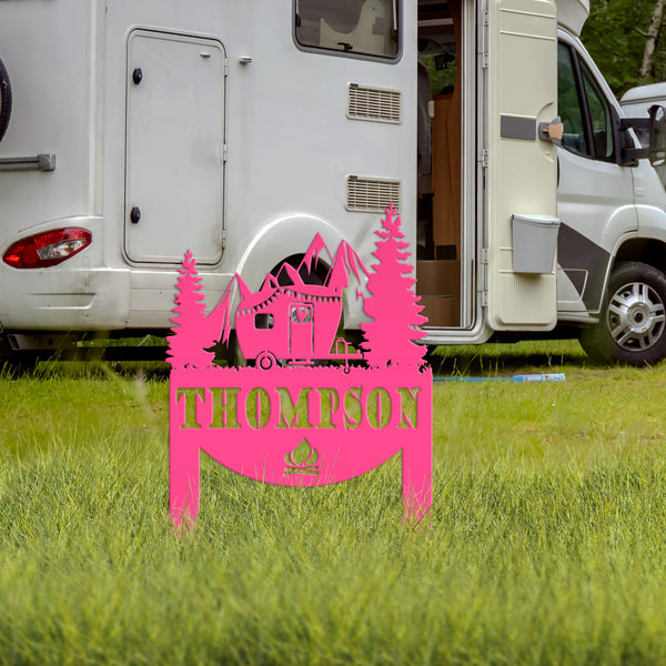 Camper Yard Stake-Camper Yard Decord-Campsite Signs-Camper Sign Yard Decor-Camping Lot Sign -Camp Ground Sign for Yard