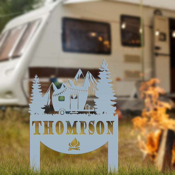 Camper Yard Stake-Camper Yard Decord-Campsite Signs-Camper Sign Yard Decor-Camping Lot Sign -Camp Ground Sign for Yard
