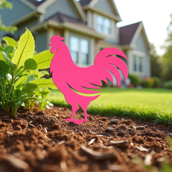 Chicken Garden Metal Yard Stakes-Chicken Lawn Ornaments