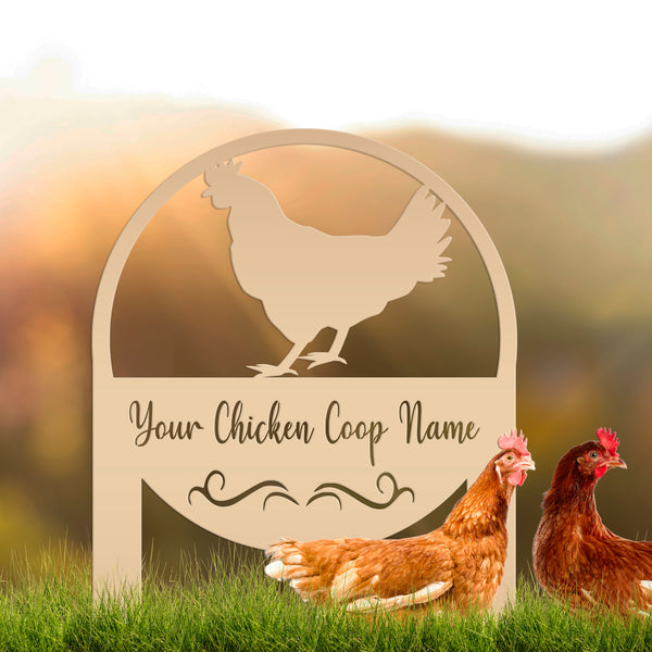 Custom Chicken Farm Metal Yard Stake - Animal Garden Decoration - Farmhouse Lawn Ornament - Rustic Decor - Personalized Chicken Coop Sign