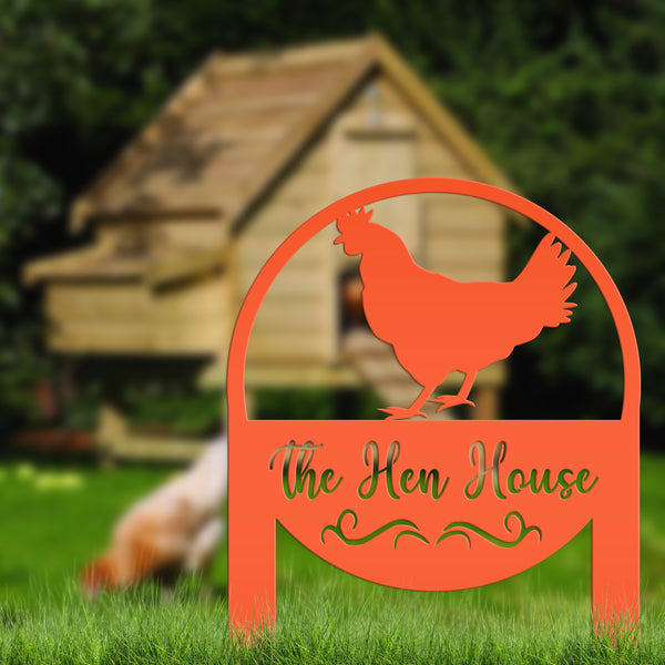 Custom Chicken Farm Metal Yard Stake - Animal Garden Decoration - Farmhouse Lawn Ornament - Rustic Decor - Personalized Chicken Coop Sign