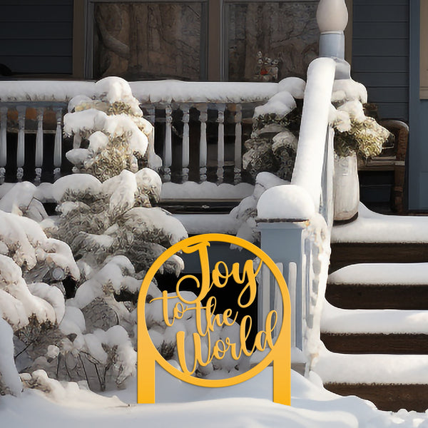 Joy to the World Metal Yard Stake - Christmas Decor - Christian Holiday Decorations