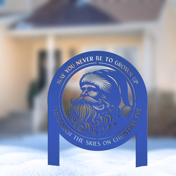 Santa Claus Metal Yard Stake - Festive Christmas Quote Decor - Cute Holiday Display - Outdoor Seasonal Decorations - Unique Christmas Gift