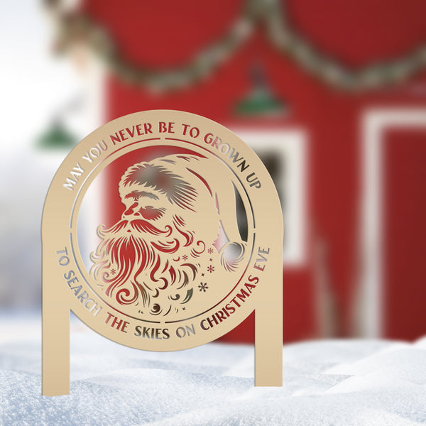 Santa Claus Metal Yard Stake - Festive Christmas Quote Decor - Cute Holiday Display - Outdoor Seasonal Decorations - Unique Christmas Gift