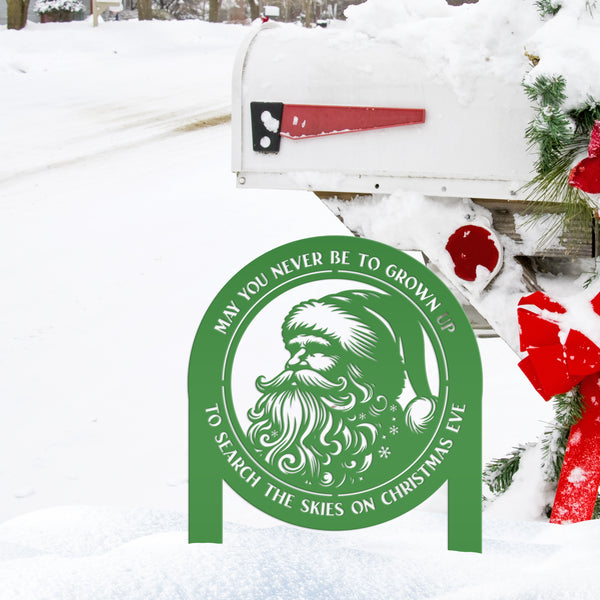 Santa Claus Metal Yard Stake - Festive Christmas Quote Decor - Cute Holiday Display - Outdoor Seasonal Decorations - Unique Christmas Gift