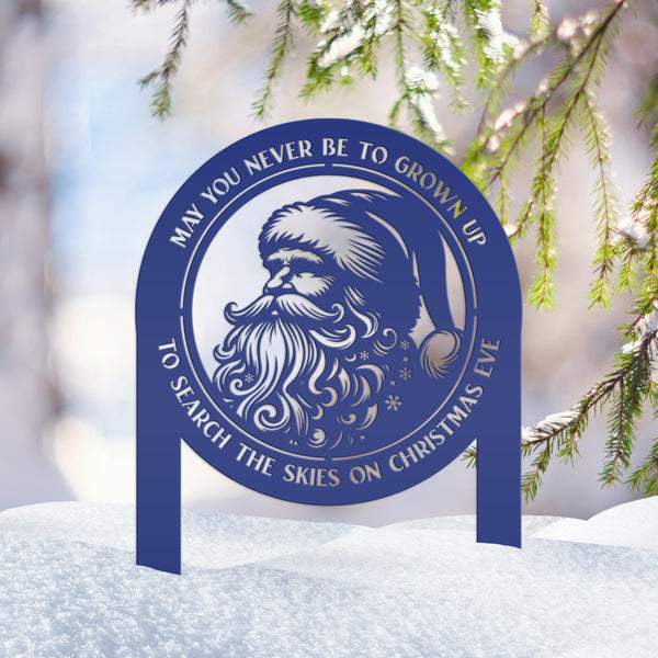 Santa Claus Metal Yard Stake - Festive Christmas Quote Decor - Cute Holiday Display - Outdoor Seasonal Decorations - Unique Christmas Gift