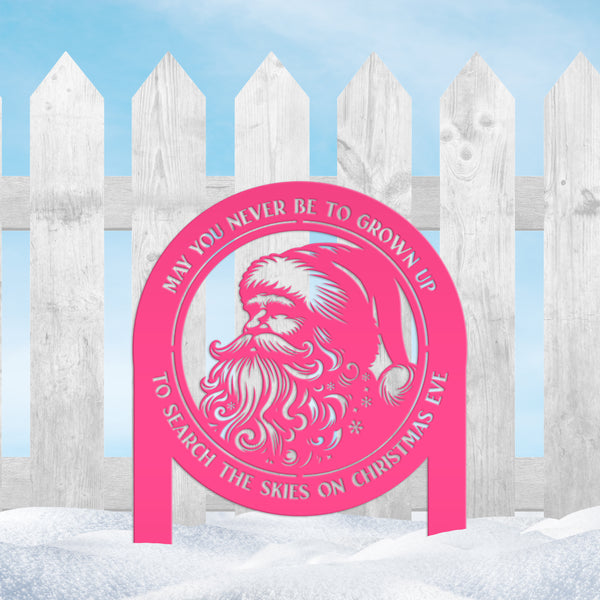 Santa Claus Metal Yard Stake - Festive Christmas Quote Decor - Cute Holiday Display - Outdoor Seasonal Decorations - Unique Christmas Gift
