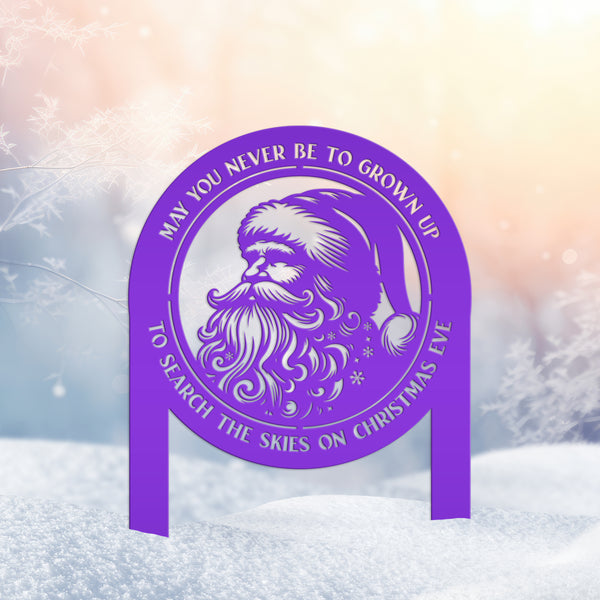 Santa Claus Metal Yard Stake - Festive Christmas Quote Decor - Cute Holiday Display - Outdoor Seasonal Decorations - Unique Christmas Gift