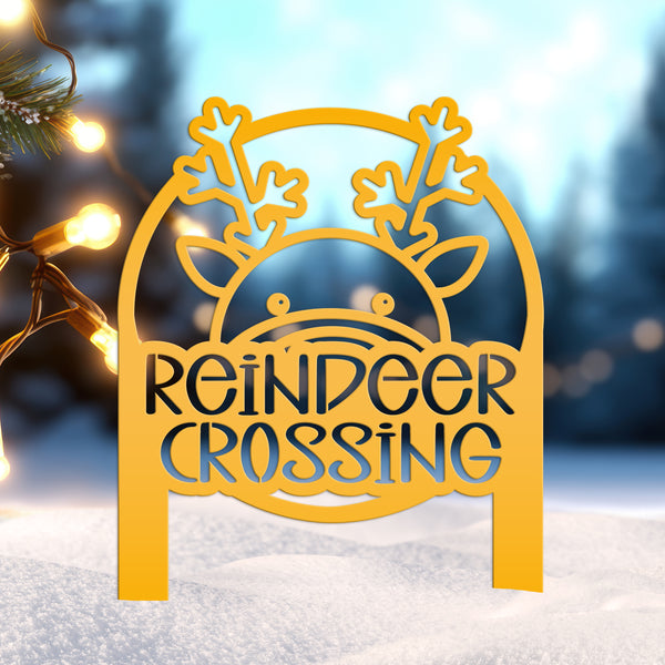 Metal Reindeer Yard Stake - Outdoor Holiday Decor