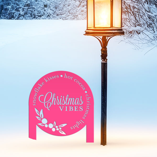 Metal Christmas Vibes Yard Stake - Holiday Decor