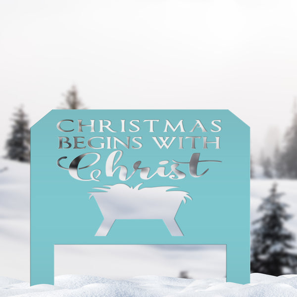 Christmas Begins With Christ Yard Stake Sign Christmas Decor for the Yard-Flower Bed-Front Lawn-Back Lawnn