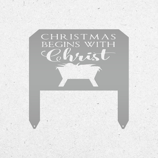 Christmas Begins With Christ Yard Stake Sign Christmas Decor for the Yard-Flower Bed-Front Lawn-Back Lawnn