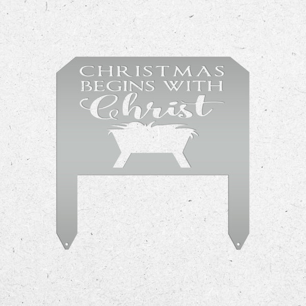 Christmas Begins With Christ Yard Stake Sign Christmas Decor for the Yard-Flower Bed-Front Lawn-Back Lawnn