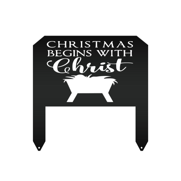 Christmas Begins With Christ Yard Stake Sign Christmas Decor for the Yard-Flower Bed-Front Lawn-Back Lawnn