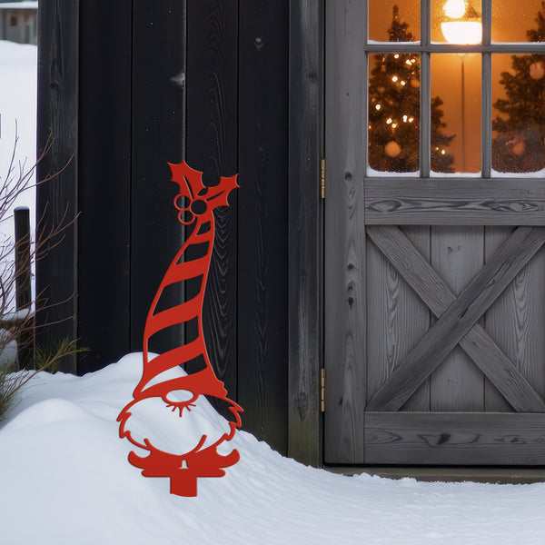 Assorted Christmas/Holiday Gnome Metal Yard Stakes