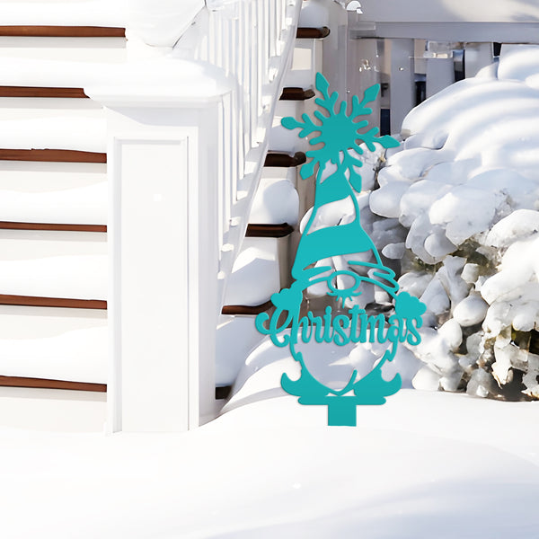 Assorted Christmas/Holiday Gnome Metal Yard Stakes