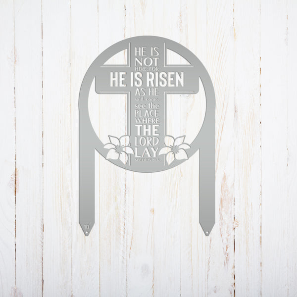 Round Outdoor Christian Easter Yard Stake - Heavy Duty Easter Decor - Gift for Christian - Powder Coated Easter Decor