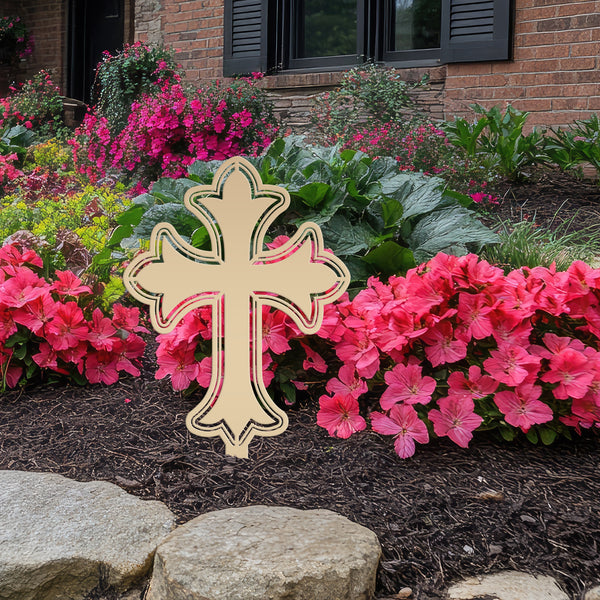 Christian Cross Yard Decoration, Christian Gift, Mother's Day Gift-Gravesite Decoration