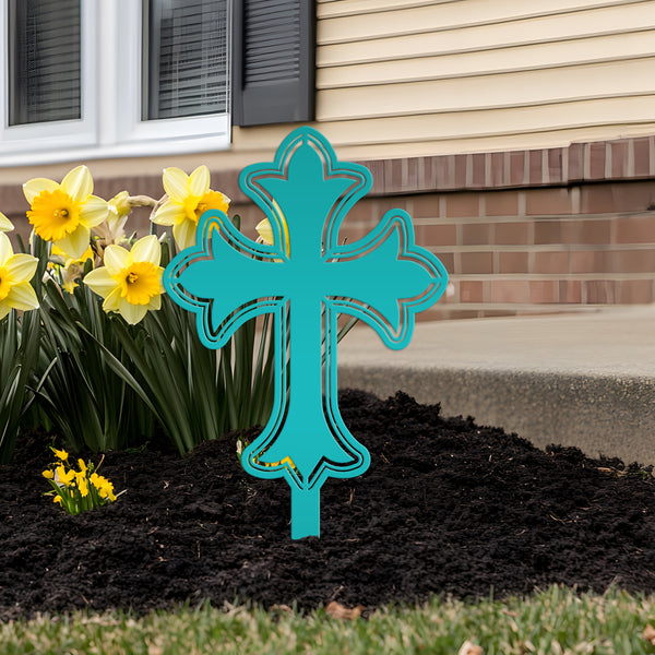 Christian Cross Yard Decoration, Christian Gift, Mother's Day Gift-Gravesite Decoration