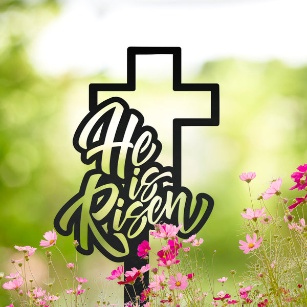 He is Risen Easter Cross Yard Stake-Easter Cross