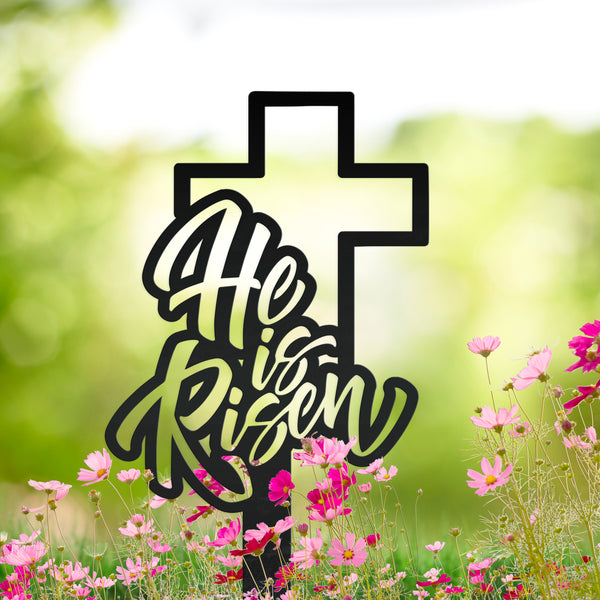 He is Risen Easter Cross Yard Stake-Easter Cross