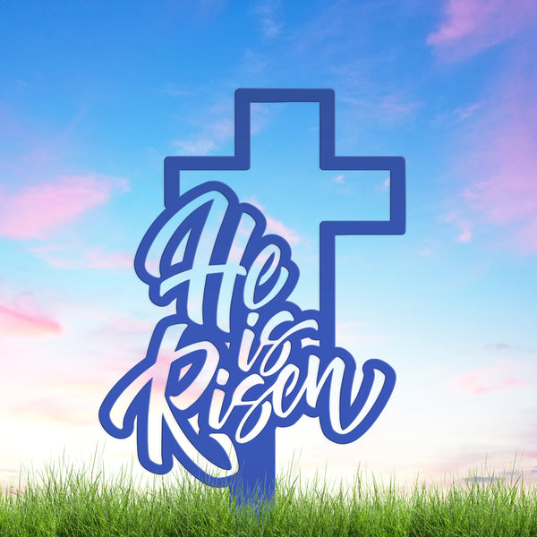 He is Risen Easter Cross Yard Stake-Easter Cross