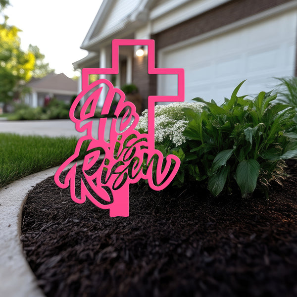 He is Risen Easter Cross Yard Stake-Easter Cross
