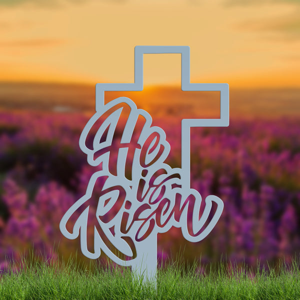 He is Risen Easter Cross Yard Stake-Easter Cross