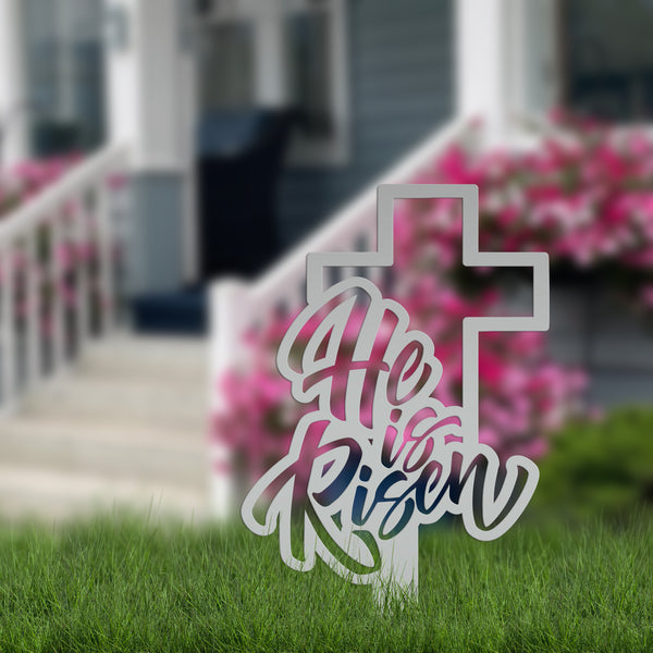 He is Risen Easter Cross Yard Stake-Easter Cross