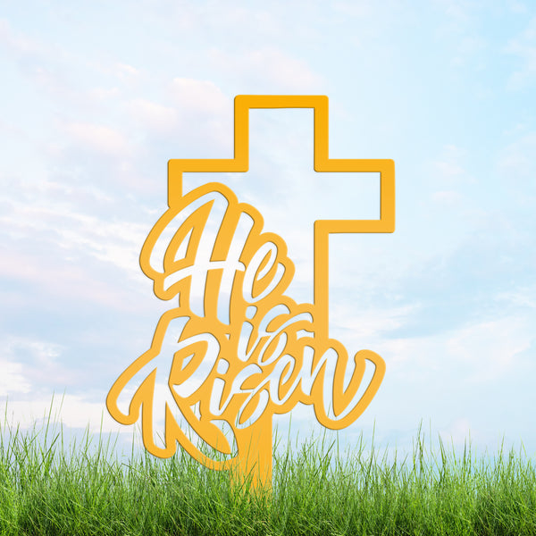 He is Risen Easter Cross Yard Stake-Easter Cross