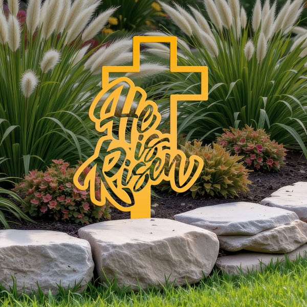 He is Risen Easter Cross Yard Stake-Easter Cross