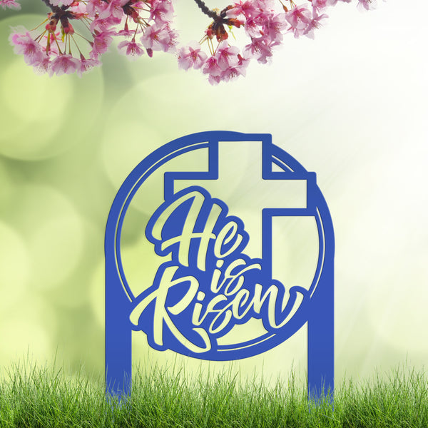 Metal He Is Risen Yard Stake - Christian Easter Decor - Easter Yard Decoration for the Yard -Outdoor Easter Decorations