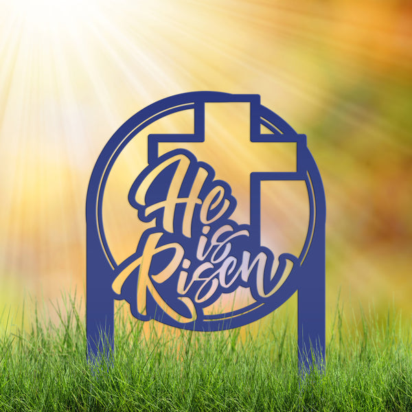 Metal He Is Risen Yard Stake - Christian Easter Decor - Easter Yard Decoration for the Yard -Outdoor Easter Decorations