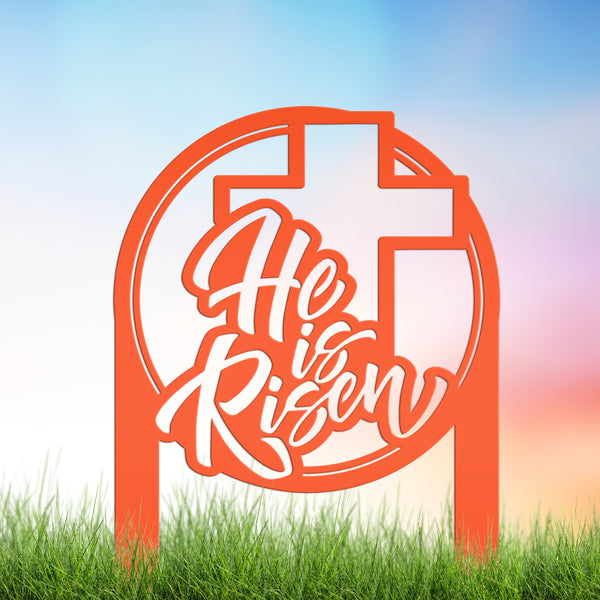 Metal He Is Risen Yard Stake - Christian Easter Decor - Easter Yard Decoration for the Yard -Outdoor Easter Decorations