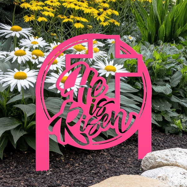 Metal He Is Risen Yard Stake - Christian Easter Decor - Easter Yard Decoration for the Yard -Outdoor Easter Decorations