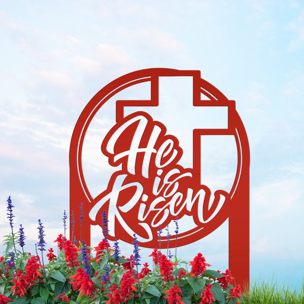 Metal He Is Risen Yard Stake - Christian Easter Decor - Easter Yard Decoration for the Yard -Outdoor Easter Decorations