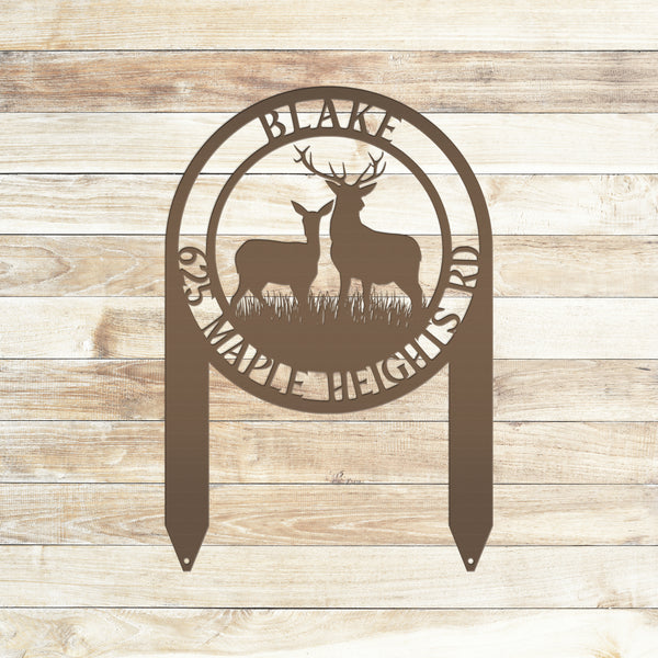 Custom Address Deer Yard Stake-Deer House Number-Address Yard Sign