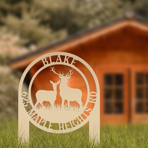 Custom Address Deer Yard Stake-Deer House Number-Address Yard Sign