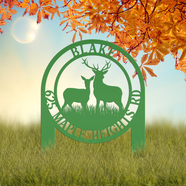 Custom Address Deer Yard Stake-Deer House Number-Address Yard Sign