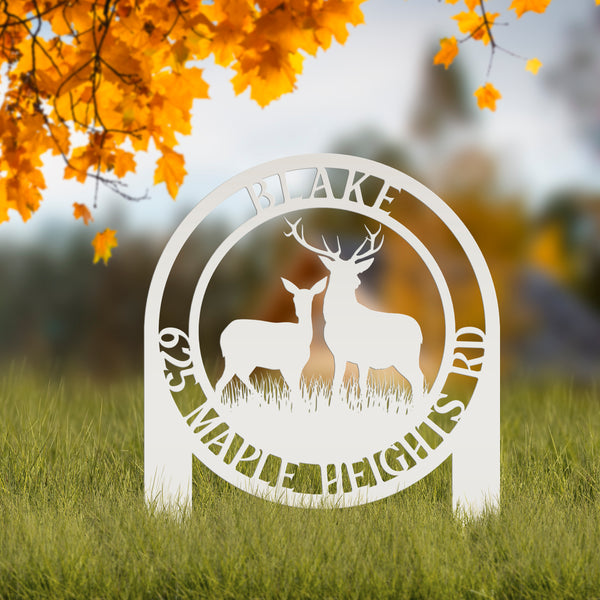 Custom Address Deer Yard Stake-Deer House Number-Address Yard Sign