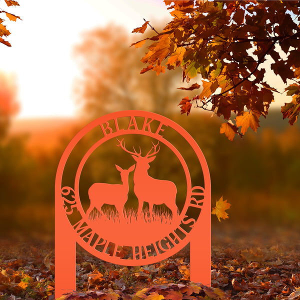 Custom Address Deer Yard Stake-Deer House Number-Address Yard Sign