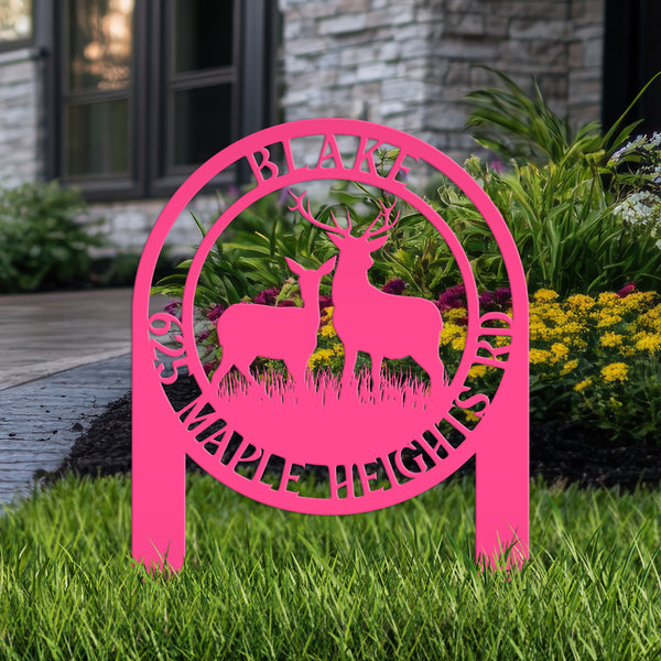 Custom Address Deer Yard Stake-Deer House Number-Address Yard Sign