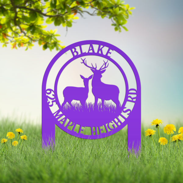 Custom Address Deer Yard Stake-Deer House Number-Address Yard Sign