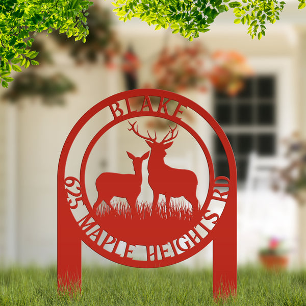 Custom Address Deer Yard Stake-Deer House Number-Address Yard Sign