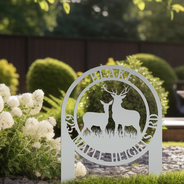 Custom Address Deer Yard Stake-Deer House Number-Address Yard Sign