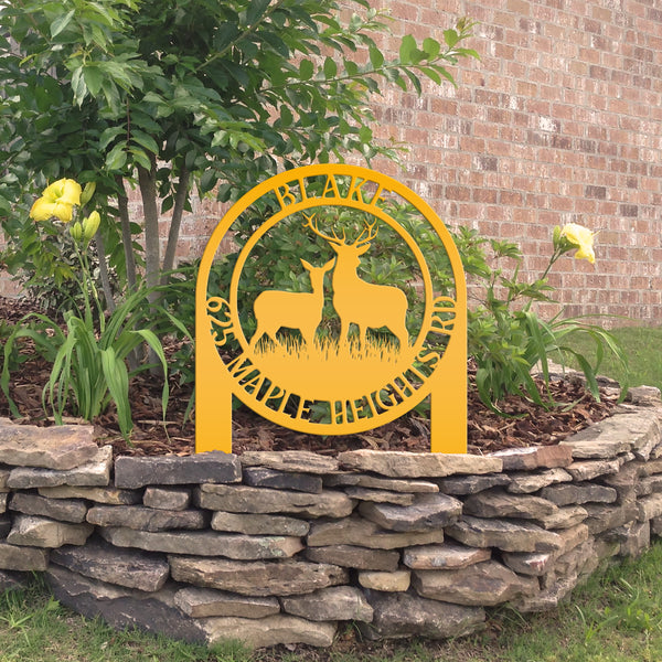 Custom Address Deer Yard Stake-Deer House Number-Address Yard Sign