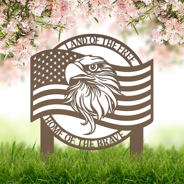 American Flag with Bald Eagle Garden Flag,  Patriotic Lawn Decor, Memorial Gift, Memorial Gravesite Decor, American Lover, Patriotic Gift, Veteran Gift